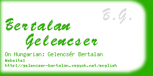bertalan gelencser business card